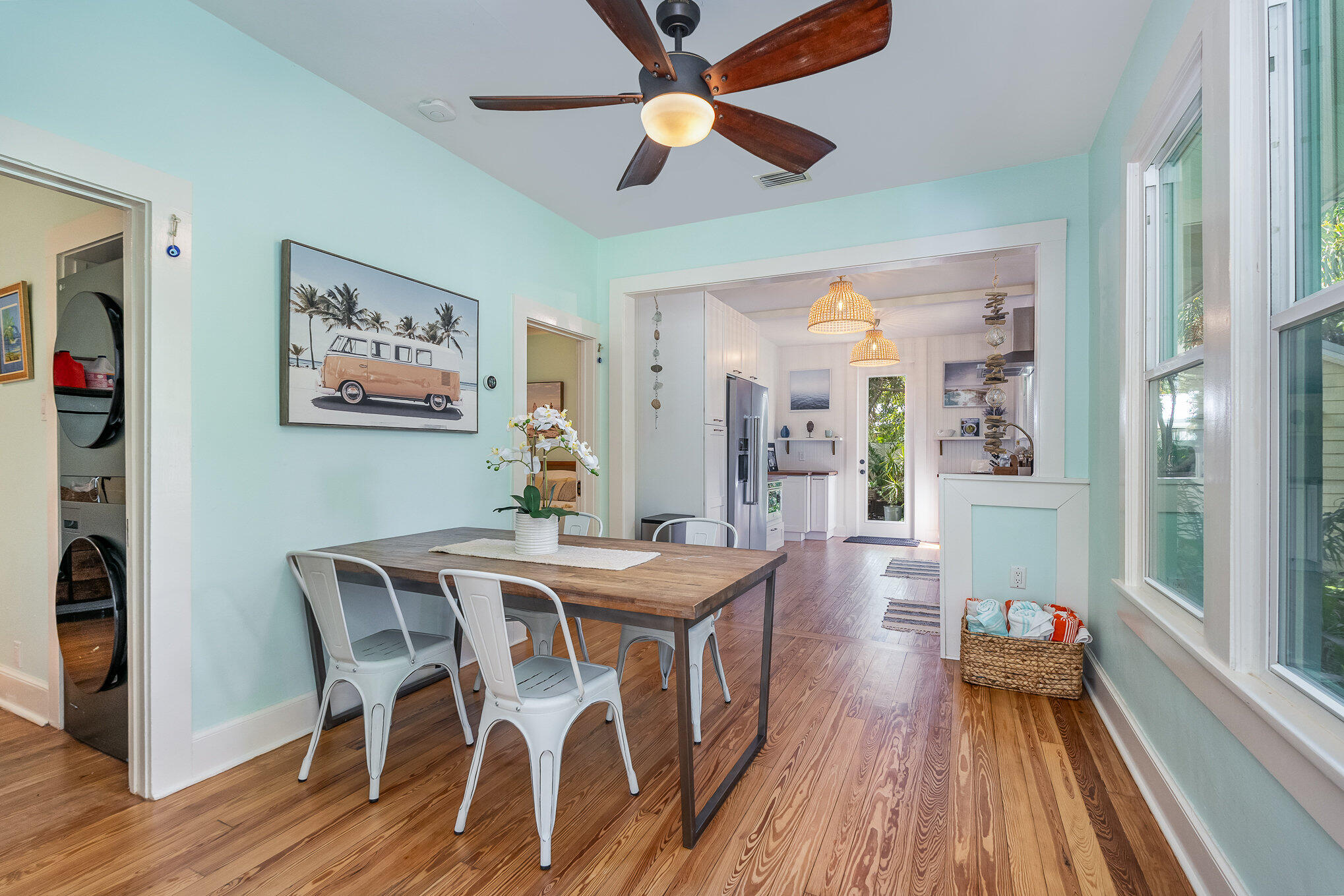 703 Shady Lane Melbourne, FL 32935 - Photo 9 of 23 a view of a dining room with furniture window and wooden floor