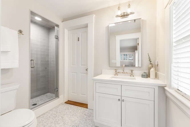 6 Hayes Avenue Lexington, MA 02420 - Photo 22 of 34 a bathroom with a sink toilet and shower