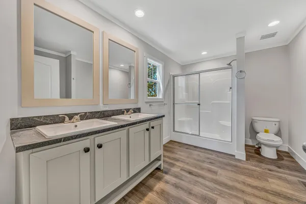 an empty room with windows