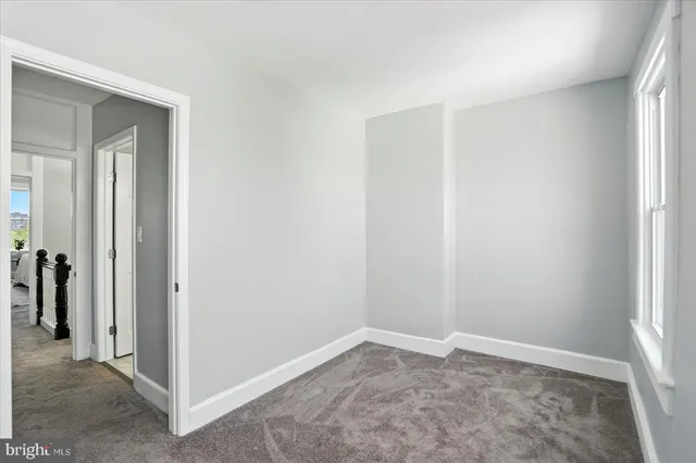 an empty room with closet