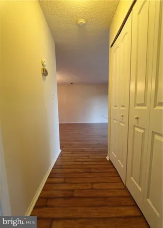 a view of a bathroom with wooden floor