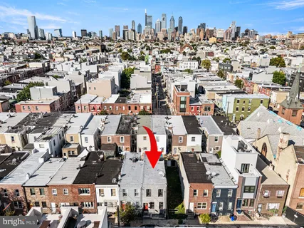 an aerial view of a city