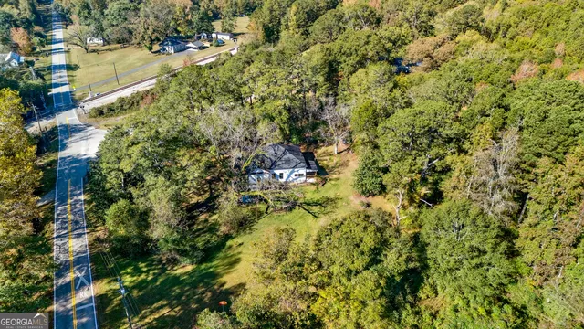 a view of a tree with a yard