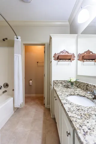 a view of a swimming pool with an outdoor space