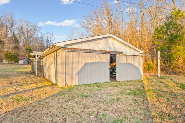 a view of backyard of house