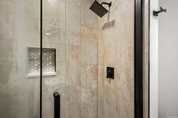 a bathroom with a shower