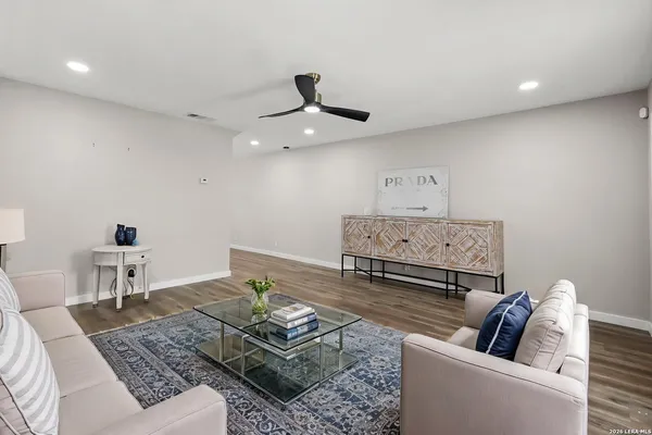 a living room with furniture and a couch