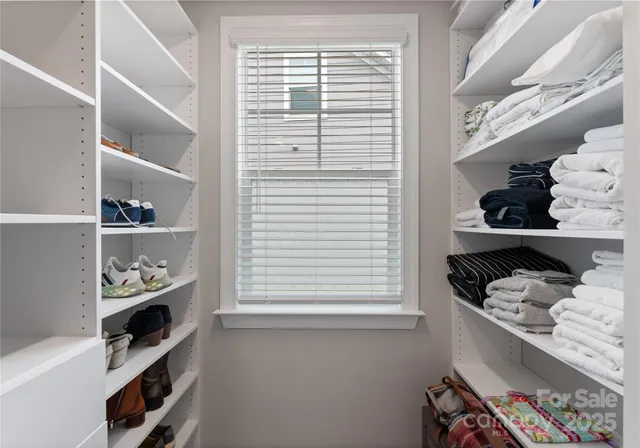 a room with a book shelf