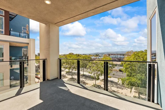 a view of a city from a terrace