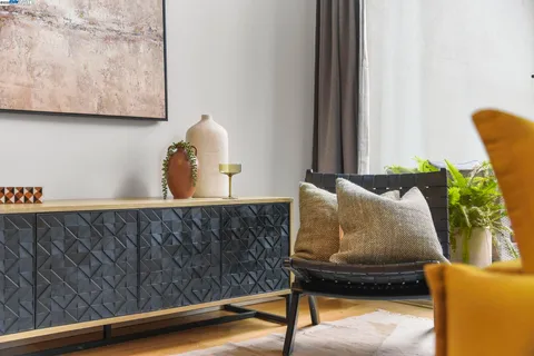 view of living room with furniture and a potted plant
