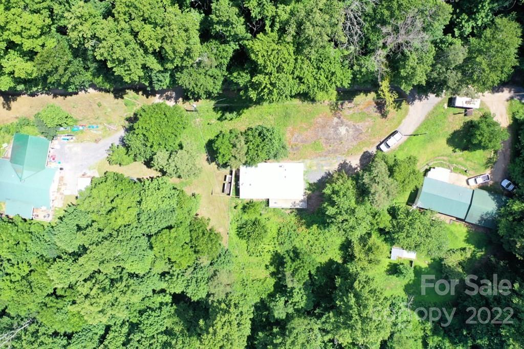 280 Lightning Bug Lane Waynesville, NC 28786 - Photo 26 of 26 an aerial view of a yard with plants and large trees