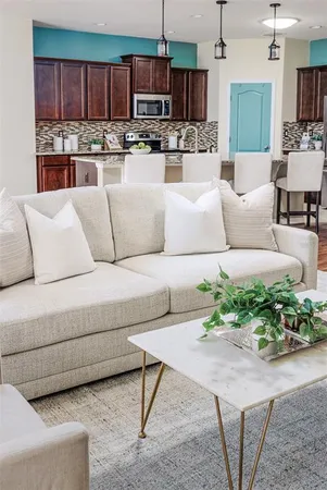 a living room with furniture