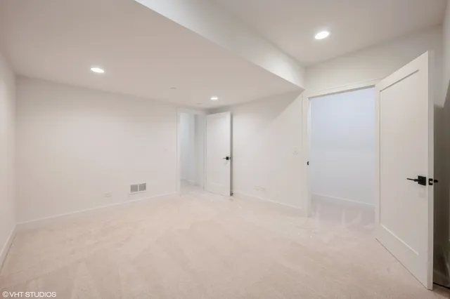 an empty room with an entryway