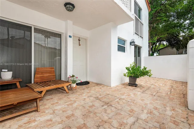a view of an chairs in patio