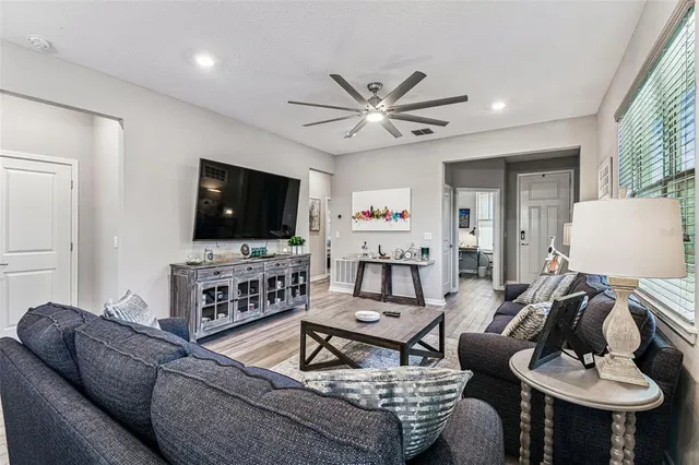 a view of a dining room and livingroom view