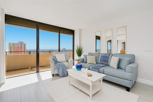 a living room with furniture