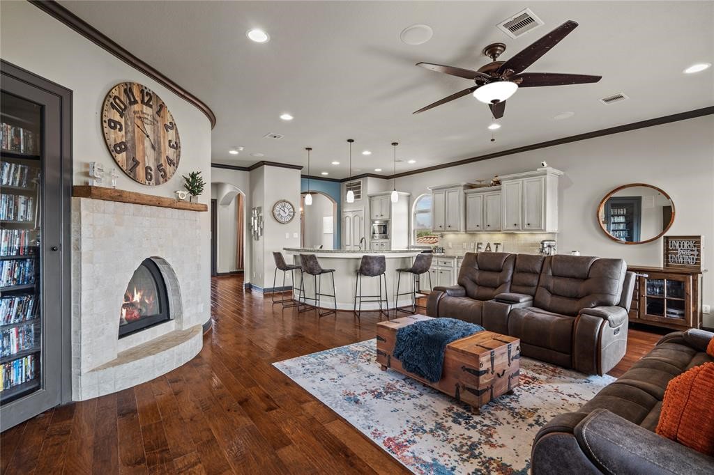 607 28th Street San Leon, TX 77539 - Photo 22 of 44 a living room with furniture and a fireplace