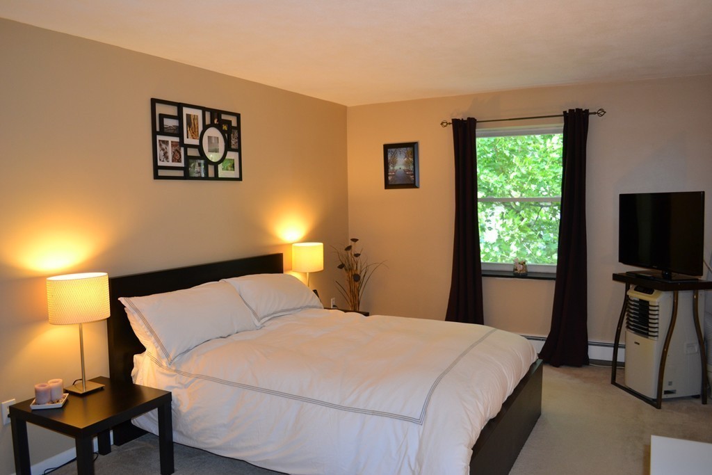 100 Summer Street, Unit 14 Watertown, MA 02472 - Photo 8 of 9 a bedroom with a bed and a flat screen tv