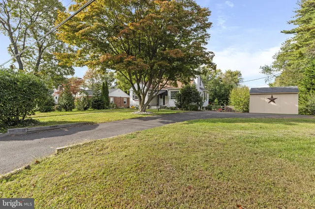 a view of outdoor space with garden and trees