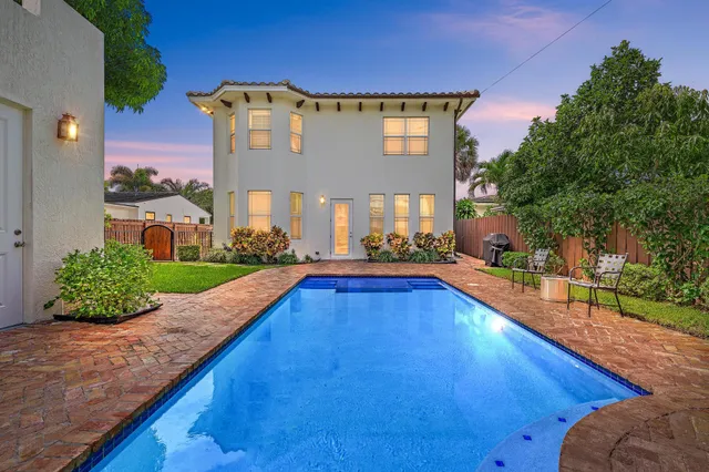 a view of a lake with a city