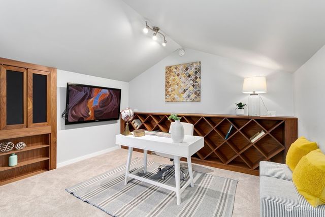 a living room with a couch and a coffee table