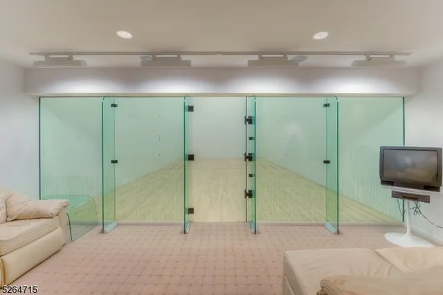 a room with gym equipment