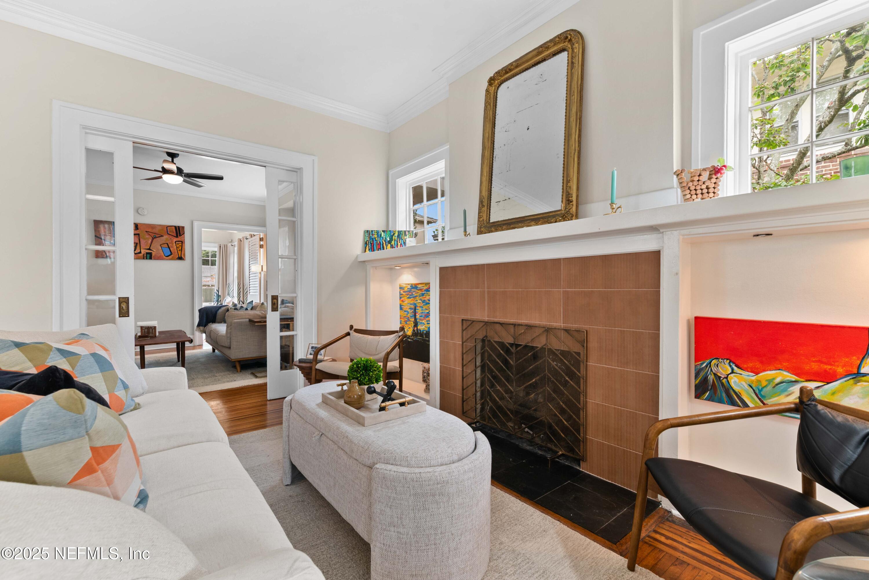 3023 Oak Street Jacksonville, FL 32205 - Photo 10 of 50 a living room with furniture fireplace and window