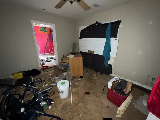 a living room with furniture