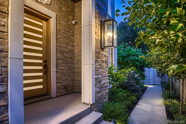 a view of a balcony with plants