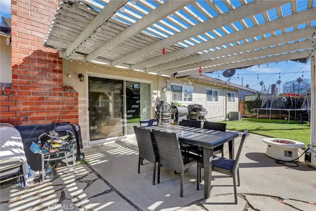 a view of a yard with a slide