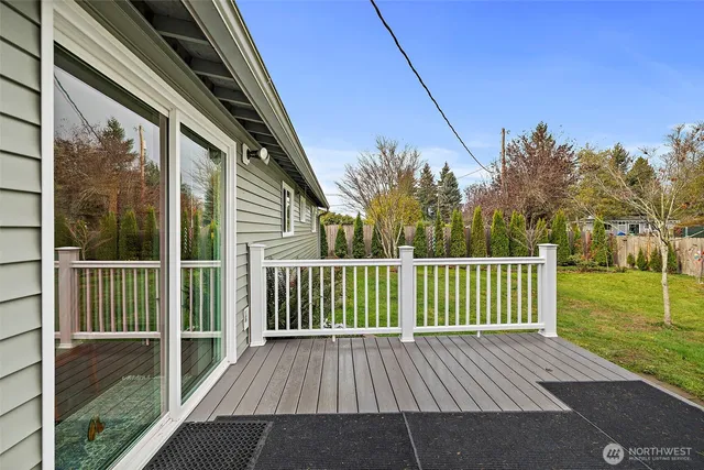 a view of backyard with green space