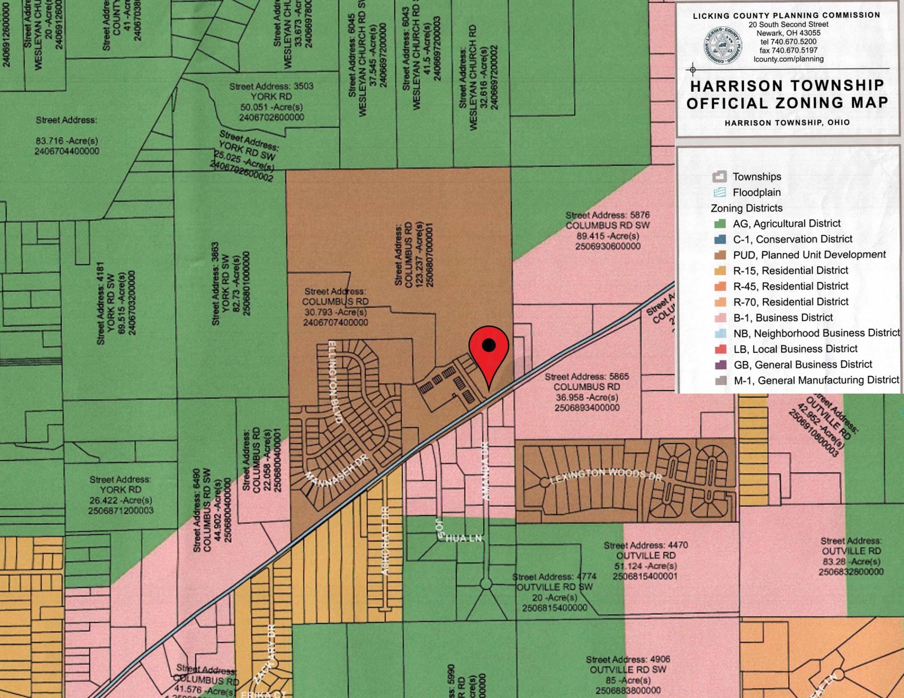 0 Columbus Road Granville, OH 43023 - Photo 8 of 8 Zoning Map