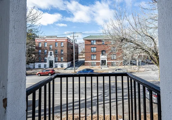 a city view from a balcony
