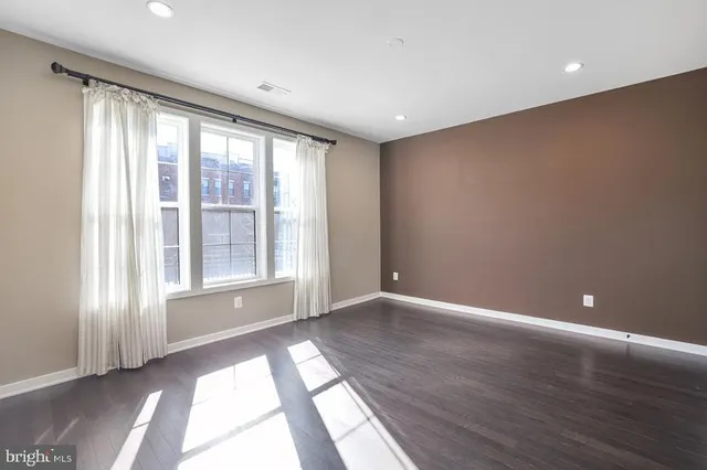 a view of small space with racks on the wall