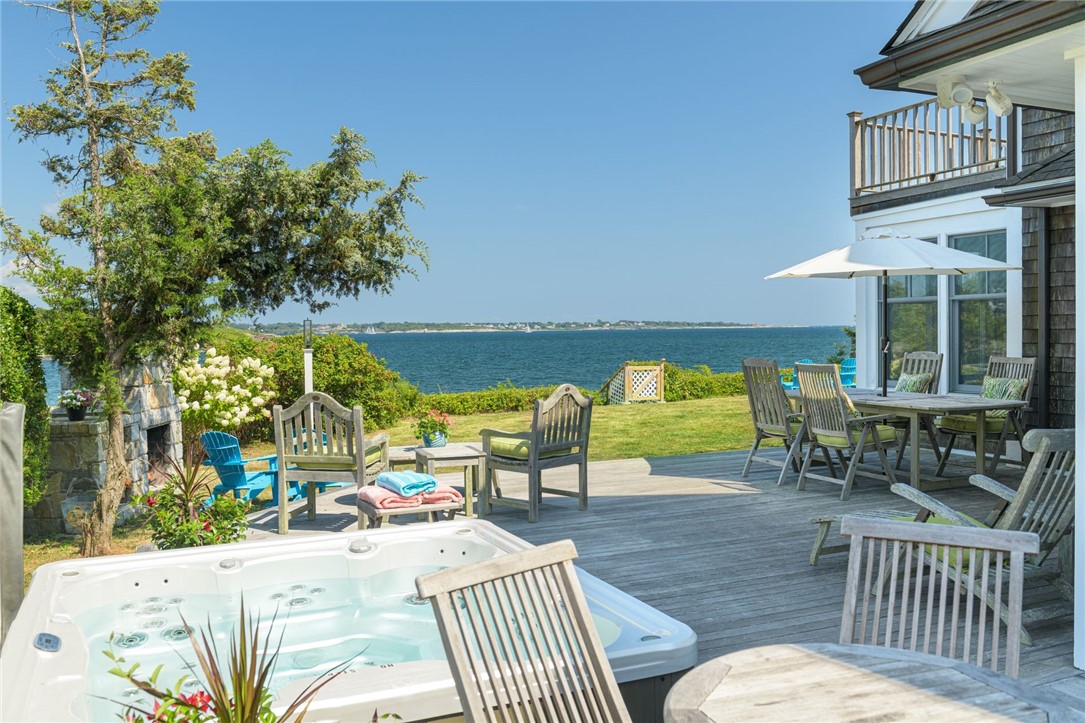 4 Hull Cove Street Jamestown, RI 02835 - Photo 13 of 49 Deck, Spa, Stone Fireplace