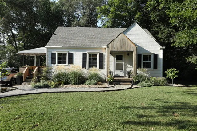 a house view with a garden space