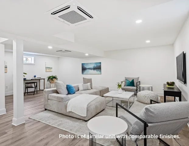 a living room with furniture