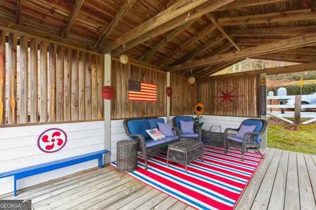 a outdoor space with patio furniture