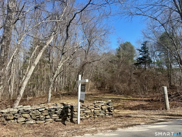 a backyard of a house with lots of trees