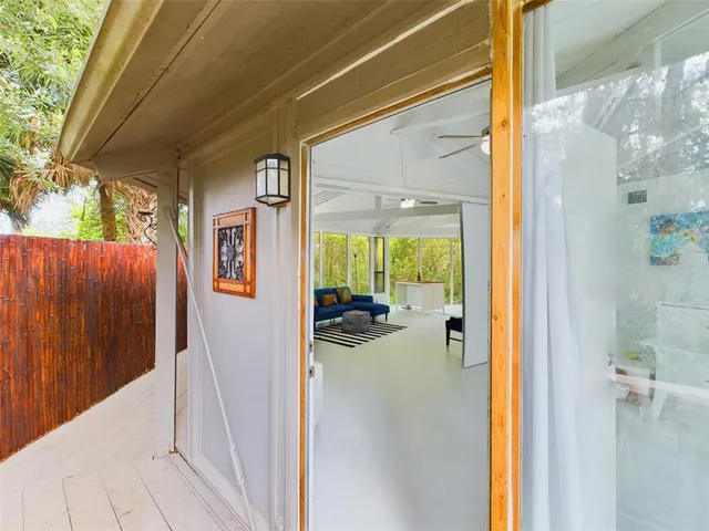 a view of a balcony door