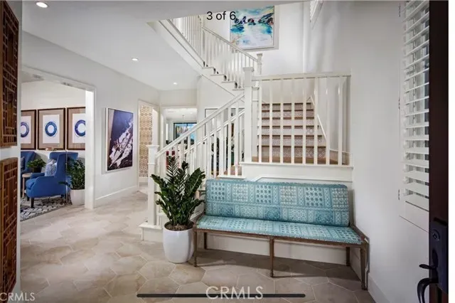 a view of lobby with a potted plant