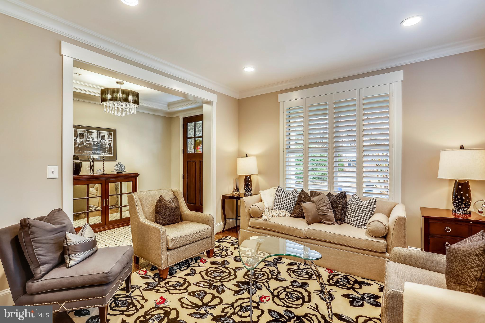 8615 Rayburn Road Bethesda, MD 20817 - Photo 8 of 59 Living Room with plantation shutters