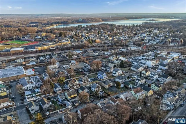 an view of city and ocean