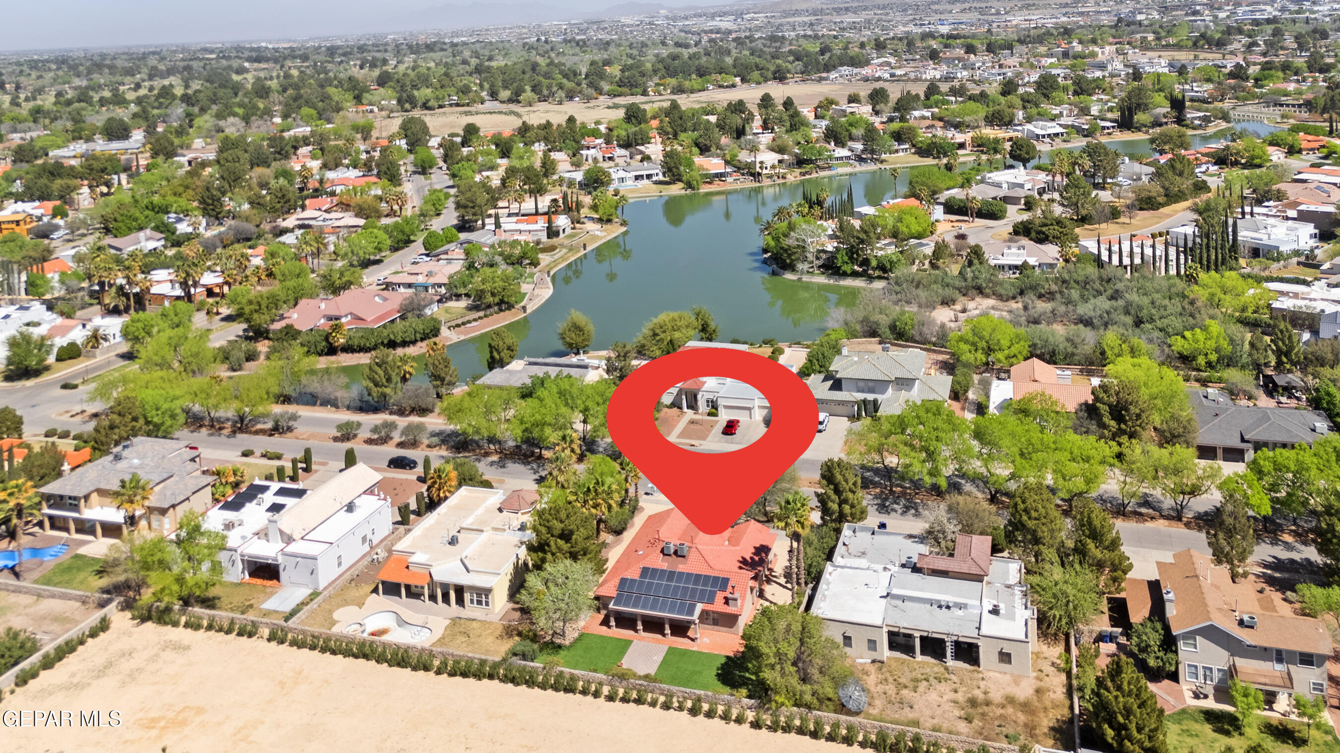 660 Rosinante Road El Paso, TX 79922 - Photo 2 of 43 an aerial view of residential house with outdoor space and swimming pool