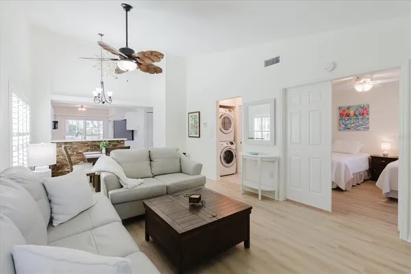 a living room with furniture