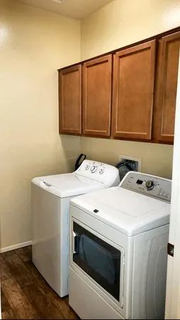 a living room with chairs