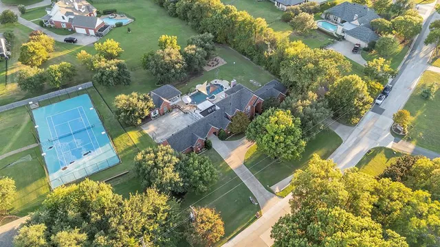 an aerial view of a house