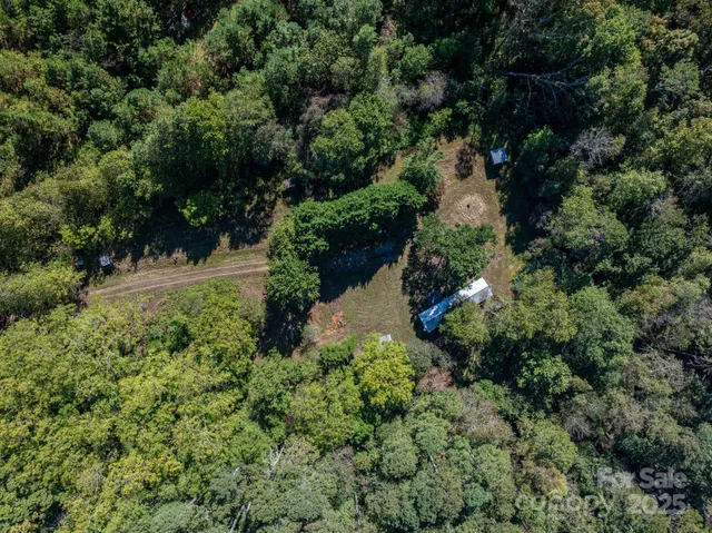 an aerial view of residential house with green space