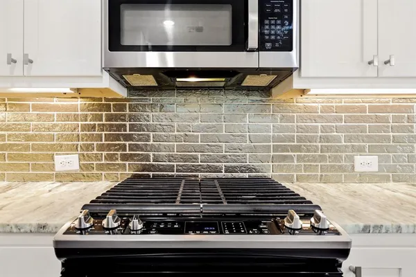 a bathroom with a stove