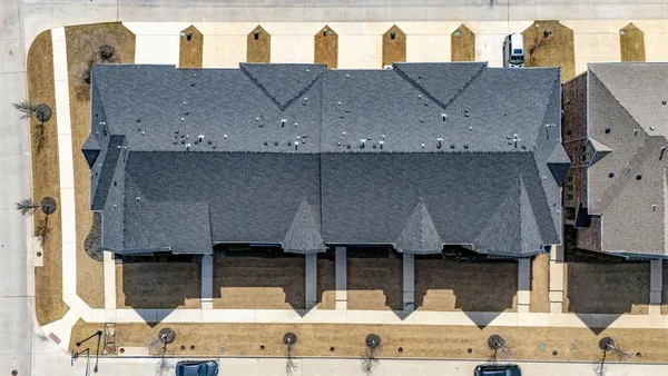 a top view of a house with sitting space